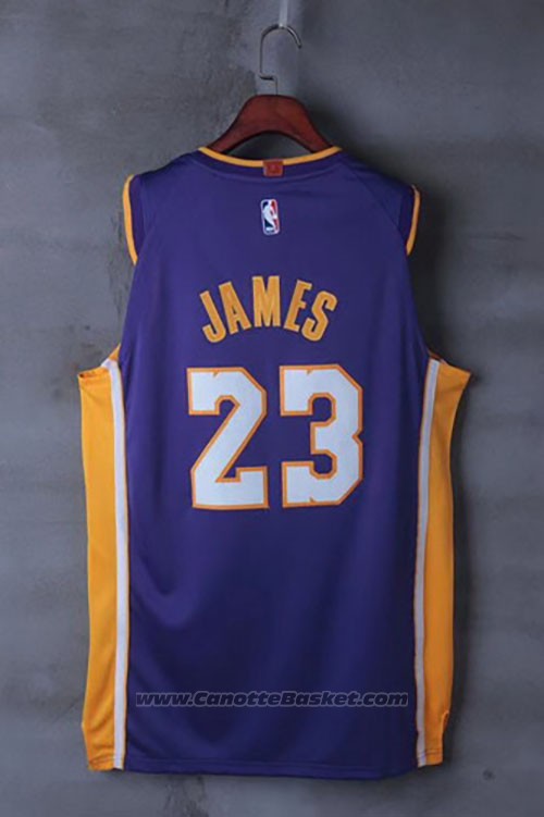 Maglia Los Angeles Lakers Lebron James #23 Statement 2017-18 Viola